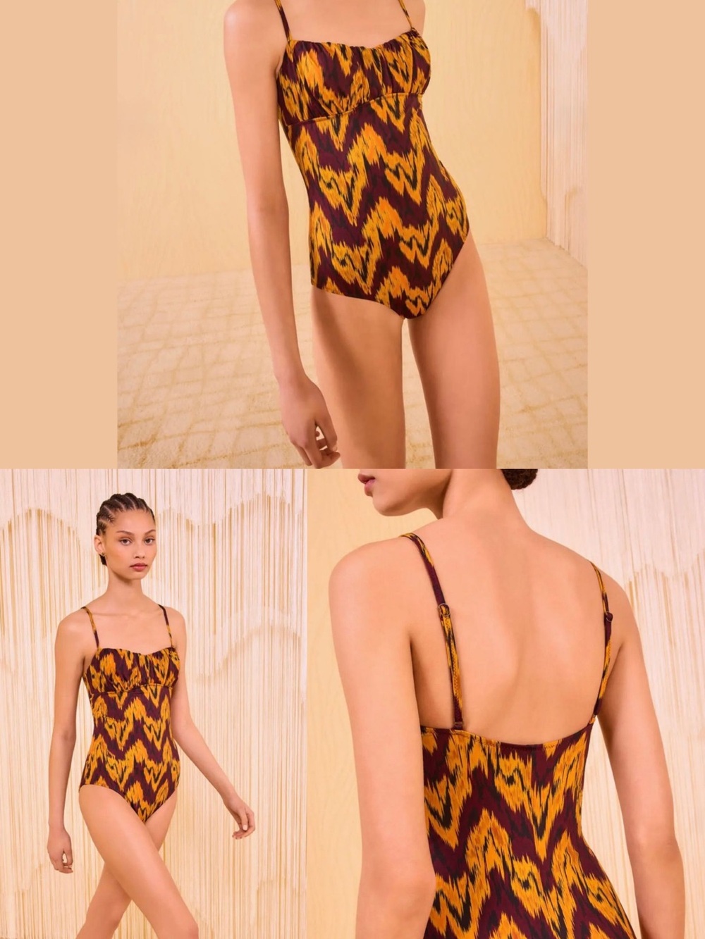 Ulla Johnson - Dalila Ruched Maillot One-Piece Swimsuit (Terra)
